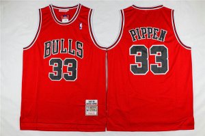 Maillot De Basket Chicago Bulls Scottie Pippen 33 97-98 Season Engrener Retro Rouge